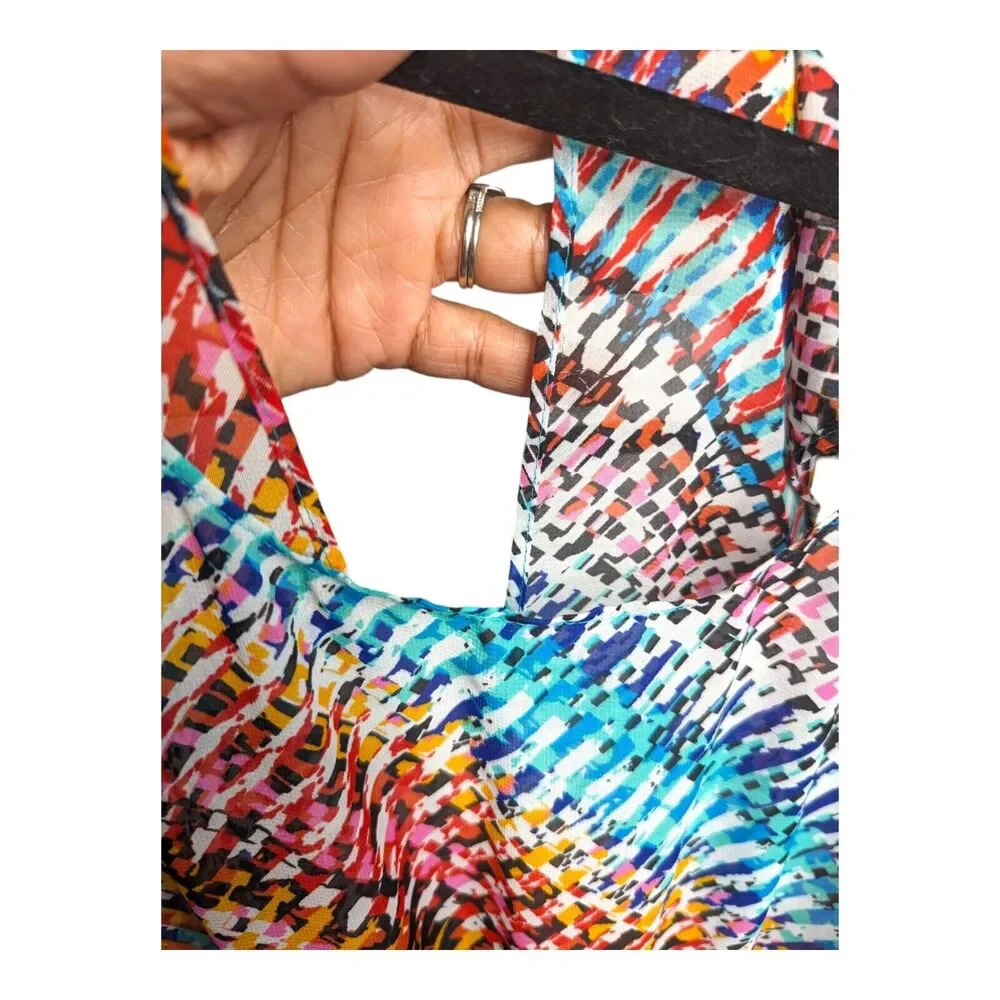 Guess Womens Sleeveless Colorful Dress Size 8 Lightweight Flowy Sheer‎ - Picture 5 of 7